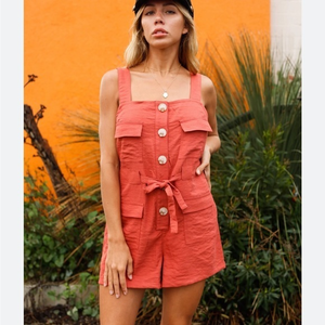 MINK PINK‎ Mya  Square Neck Romper Sz Sm